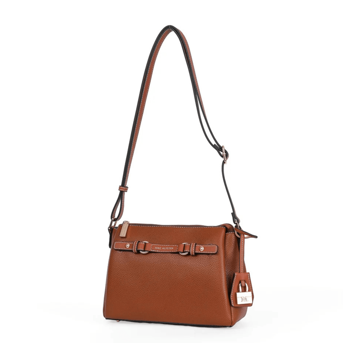 Sac femme MAC ALYSTER ARTY cognac vue de trois quarts