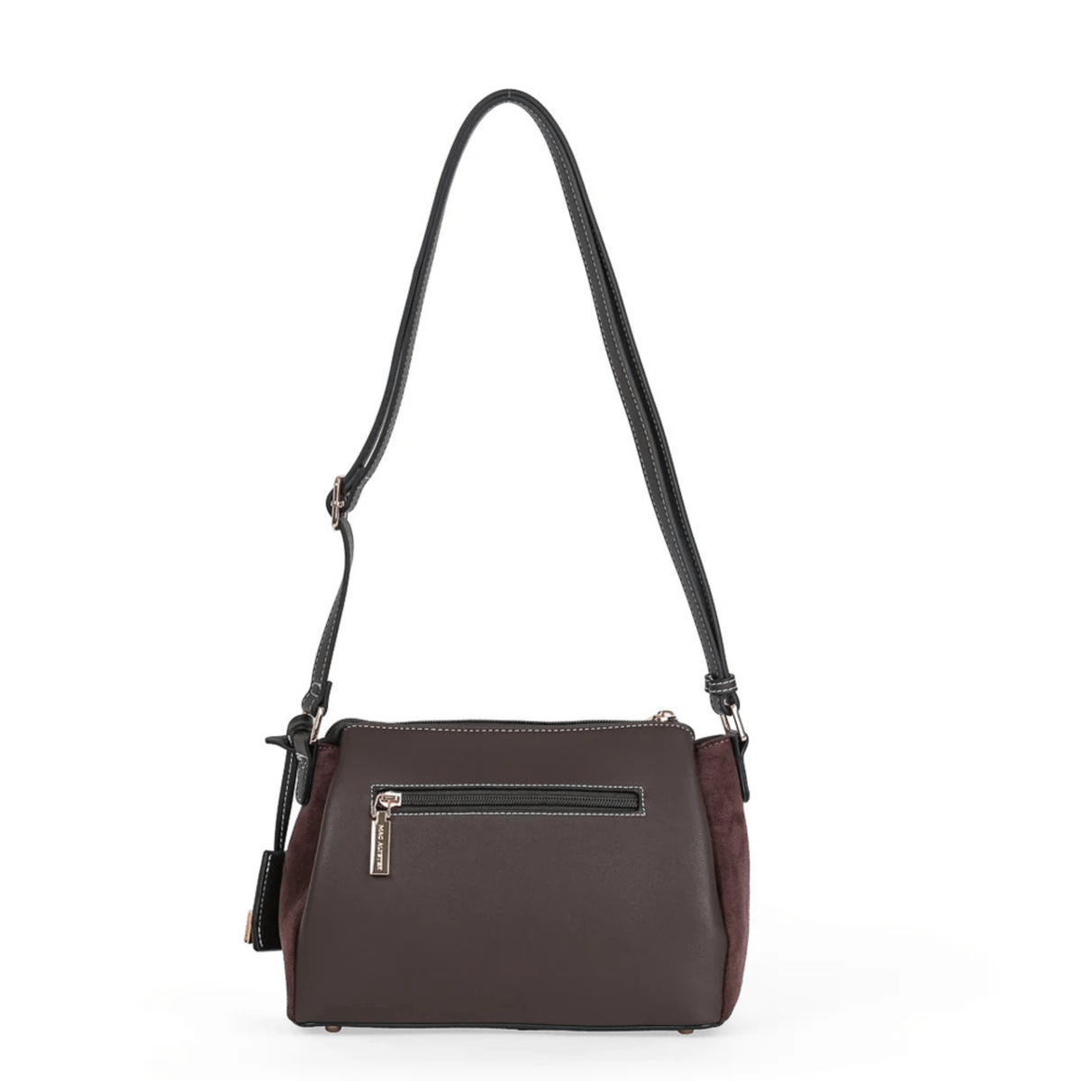 Dos du sac MAC ALYSTER ARTY marron effet daim avec poche zippée