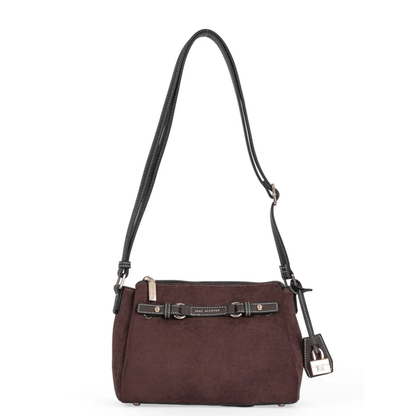Sac bandoulière MAC ALYSTER ARTY PS-891-04 marron effet daim vue de face