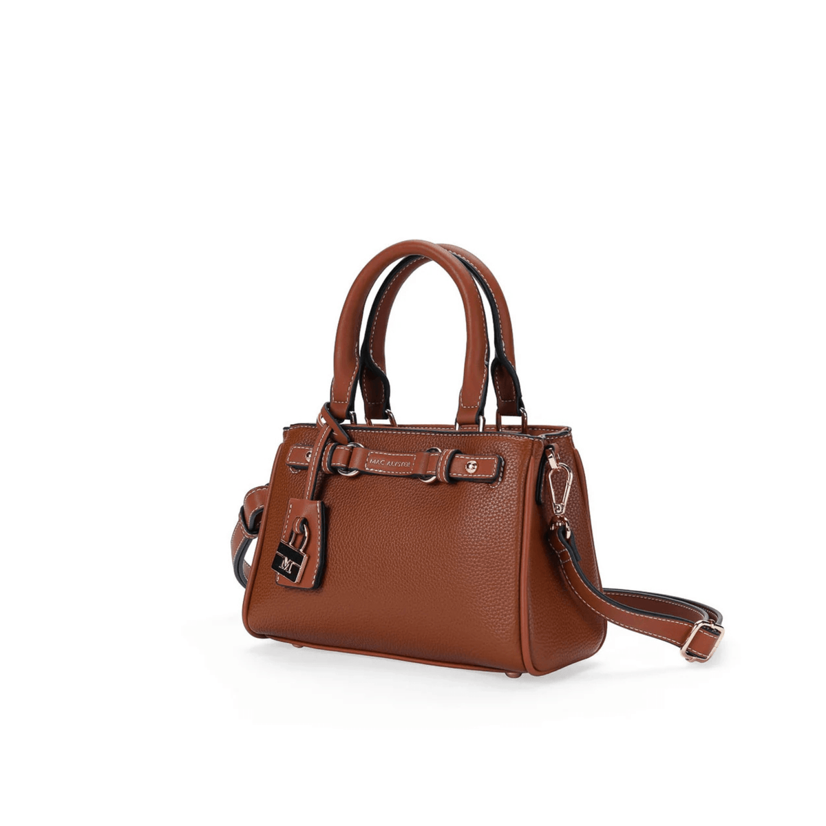 Sac à main MAC ALYSTER Arty PS891-02 cognac vue de trois quarts