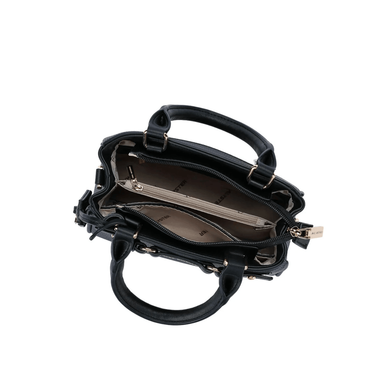 Intérieur du sac MAC ALYSTER Arty PS891-02 noir avec séparation zippée