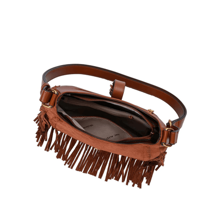 Intérieur du sac MAC ALYSTER Céleste cognac avec poche de rangement zippée