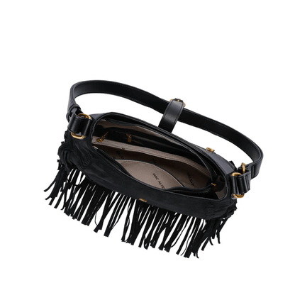 Intérieur du sac MAC ALYSTER Céleste noir avec poche de rangement zippée