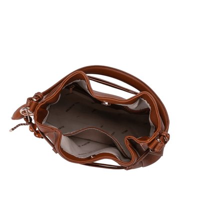 Intérieur du sac bourse MAC ALYSTER HARMONIA cognac avec poche