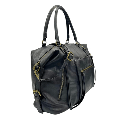 Grand sac MANDOLINE Ines noir avec bandoulière amovible et poches zippées