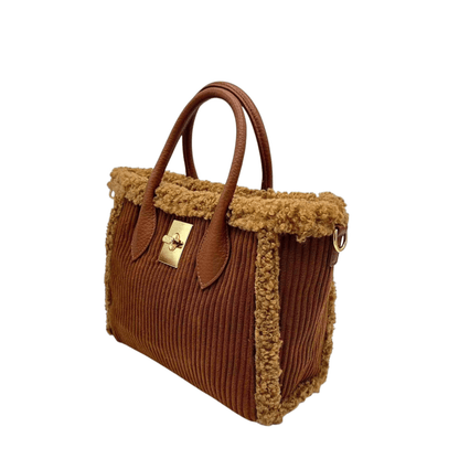 Sac Mandoline cognac vu de profil