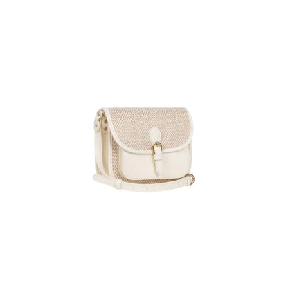 Sac porté travers femme Hexagona Capri – Toile tressée – Blanc