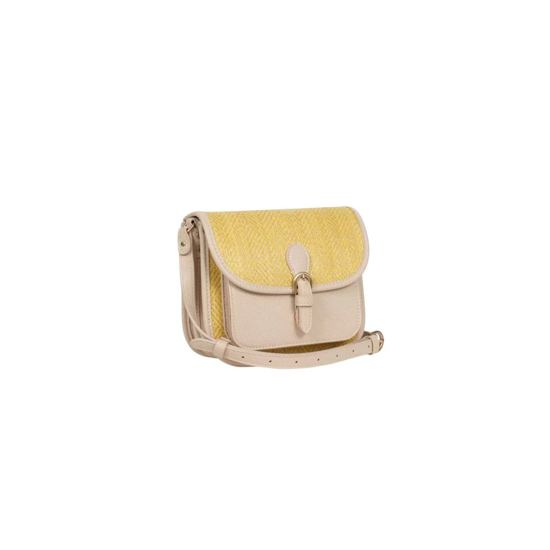 Sac porté travers femme Hexagona Capri – Toile tressée – Jaune