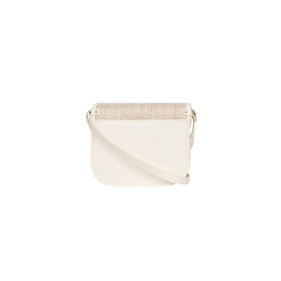 Sac porté travers femme Hexagona Capri – Toile tressée – Blanc
