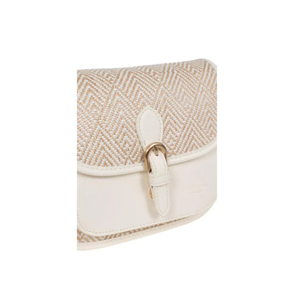 Sac porté travers femme Hexagona Capri – Toile tressée – Blanc