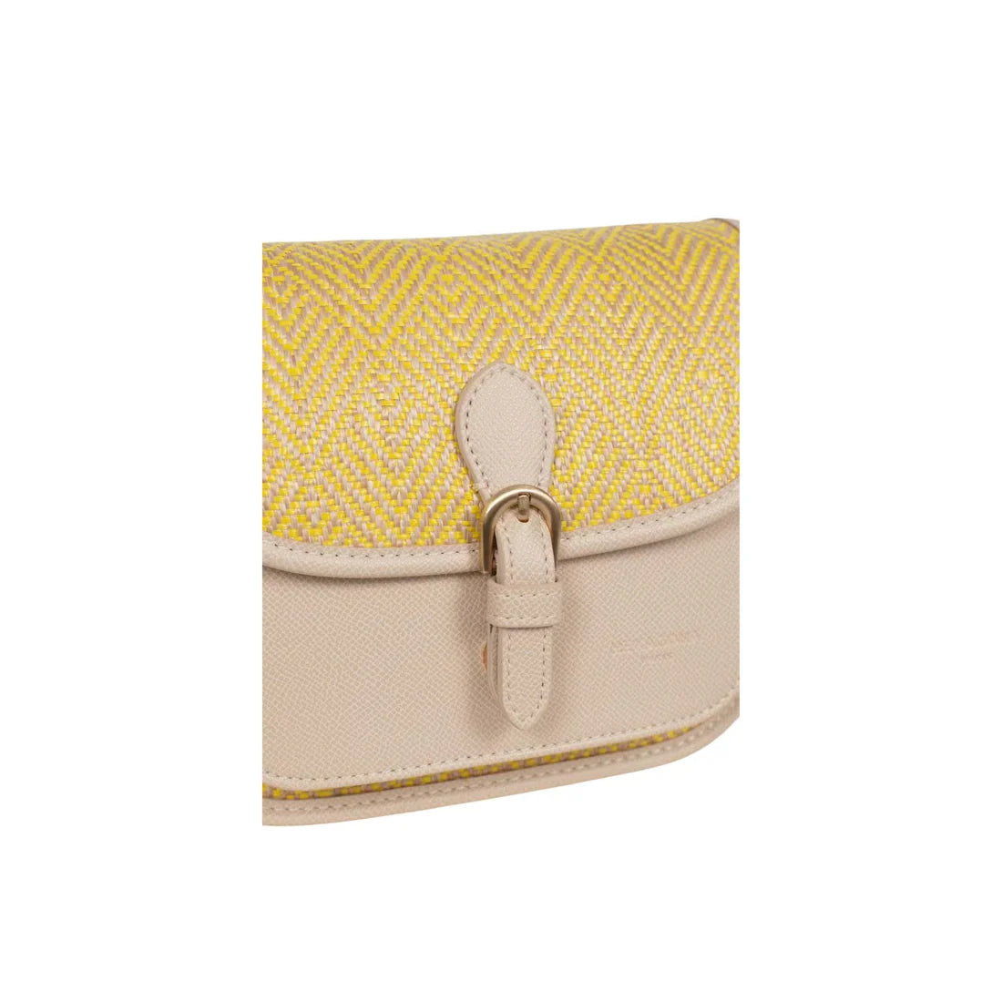 Sac porté travers femme Hexagona Capri – Toile tressée – Jaune