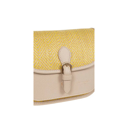 Sac porté travers femme Hexagona Capri – Toile tressée – Jaune
