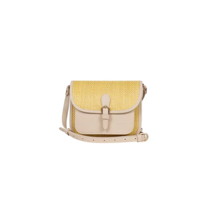 Sac porté travers femme Hexagona Capri – Toile tressée – Jaune