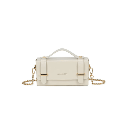 Sac femme beige compact avec chaîne dorée Nevada Maroquinerie