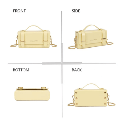Détails mini sac Gallantry jaune avec poignée rigide