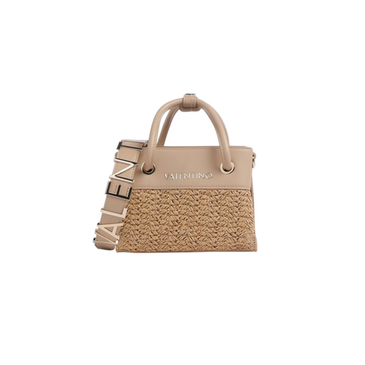 mini sac a main valentino alexia summer raffia beige vue face