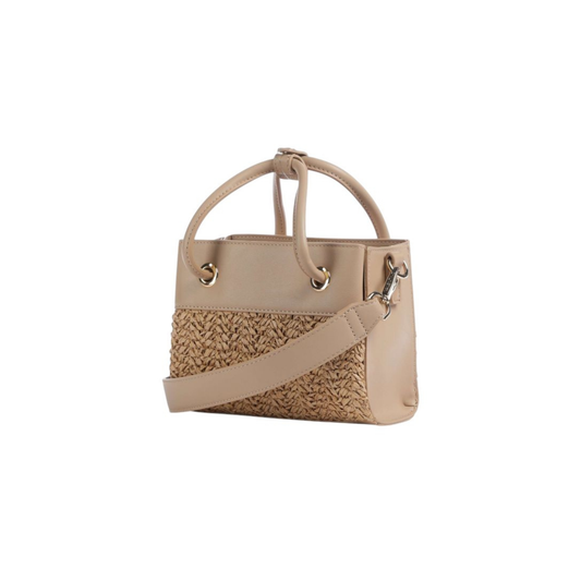 sac valentino raffia beige vue profil bandouliere