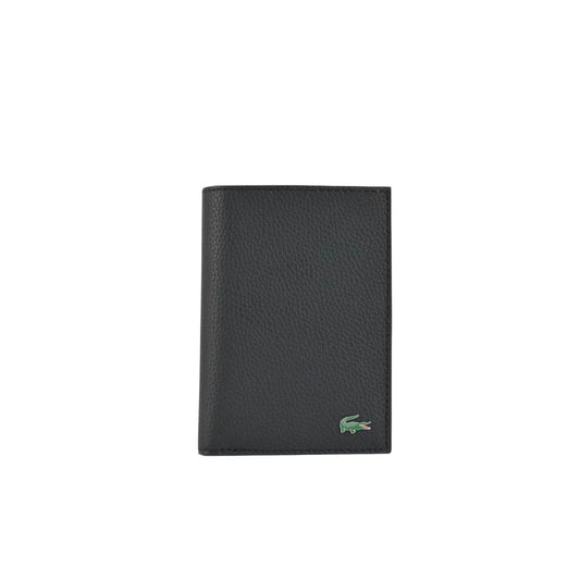 Portefeuille homme Lacoste simili-cuir noir – Multi-compartiments & zip monnaie
