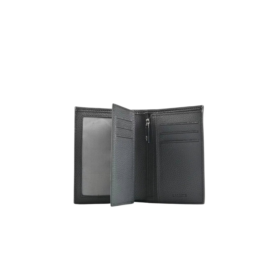 Portefeuille homme Lacoste simili-cuir noir – Multi-compartiments & zip monnaie