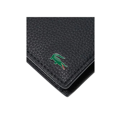 Portefeuille homme Lacoste simili-cuir noir – Multi-compartiments & zip monnaie