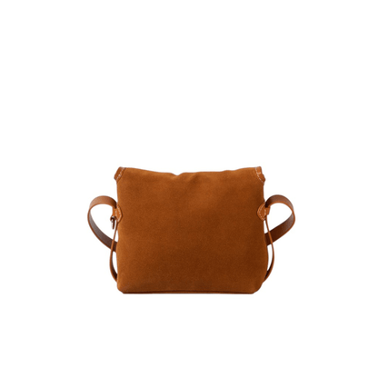 Dos du sac bandoulière PAUL MARIUS Loulou S Fauve en cuir suédé