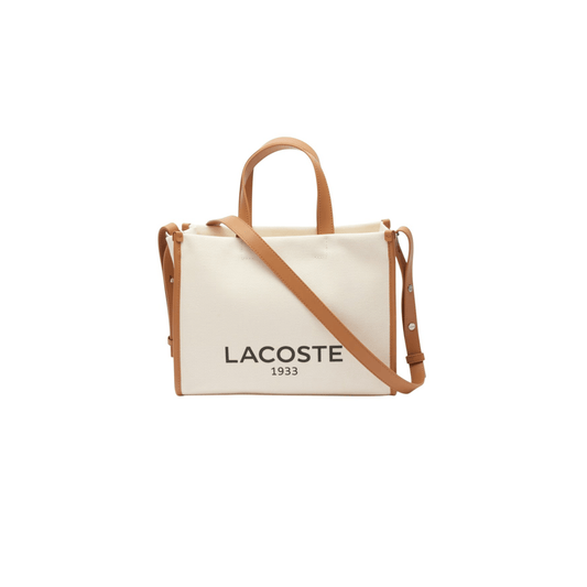 ALT : Petit sac cabas Lacoste Héritage Canvas natural tan face Nevada Maroquinerie