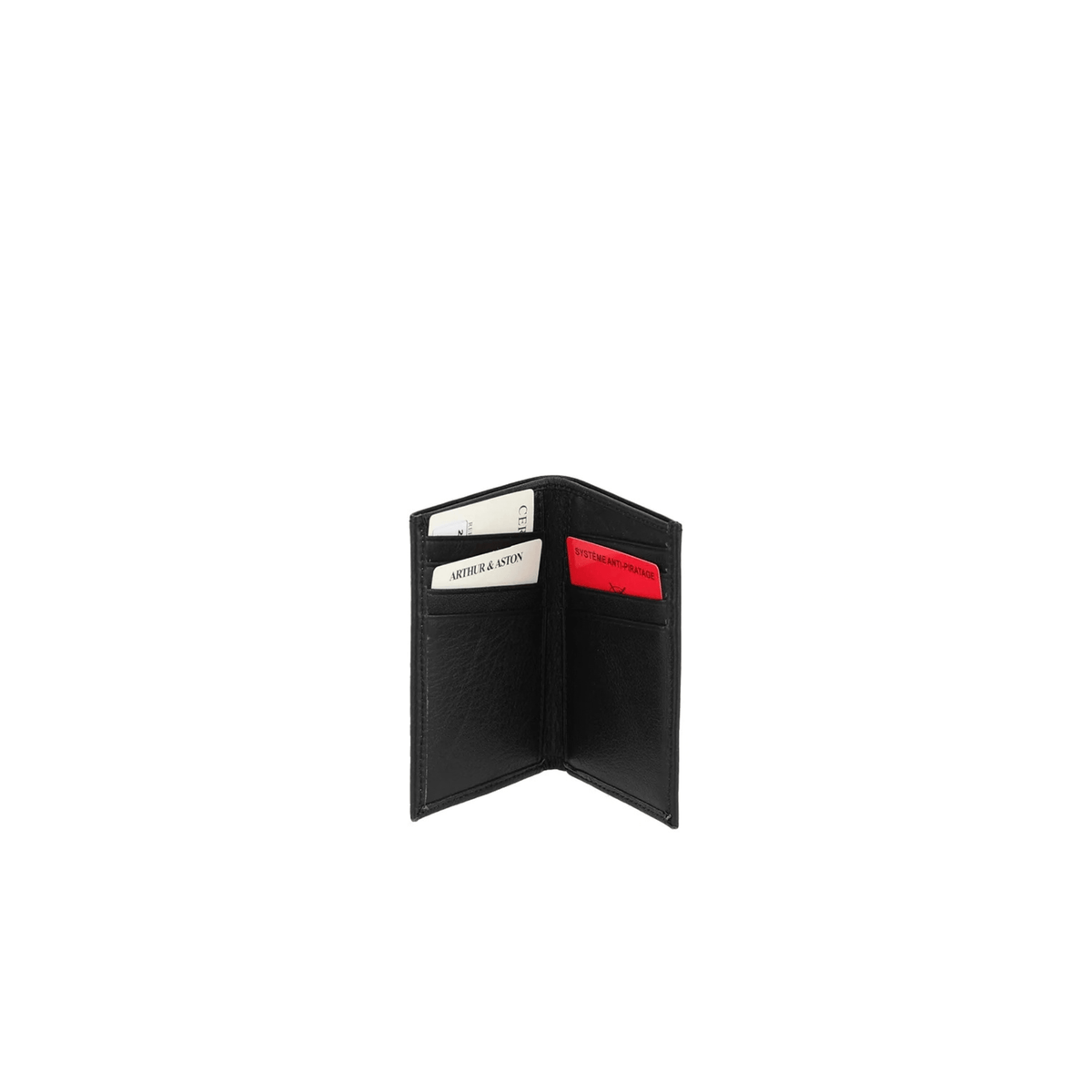 Intérieur porte-cartes cuir noir Nairo Arthur & Aston avec protection anti-piratage