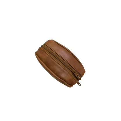 Porte-monnaie cuir effet vieilli marron Arthur & Aston – Zip & anneau porte-clés