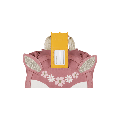 Sac à dos maternelle Biche L'École des Tann's rose vue arrière avec bretelles réglables