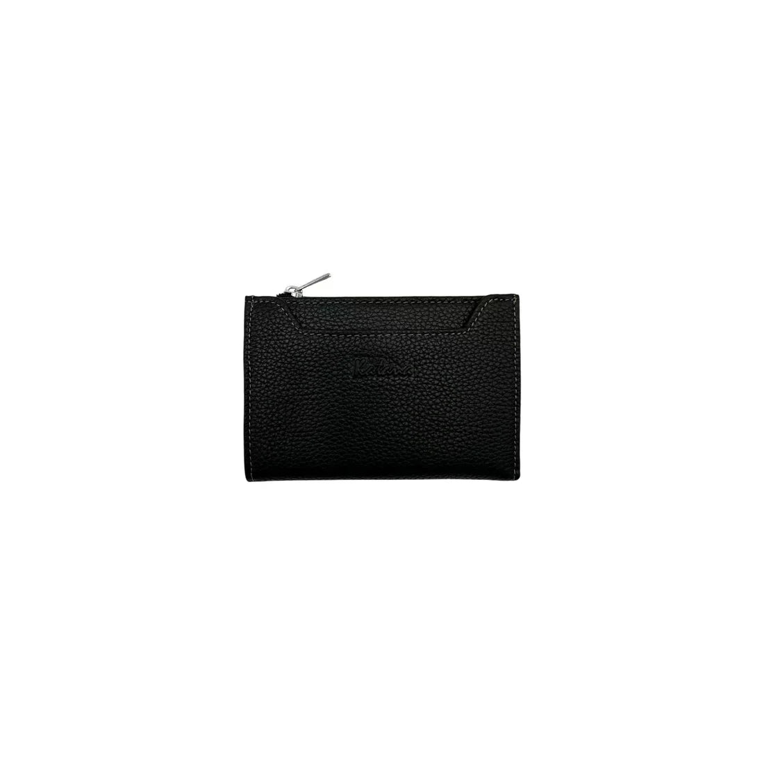 Portefeuille Mixte KATANA Cuir Véritable Noir RFID – Compact avec Porte-Monnaie Zippé
