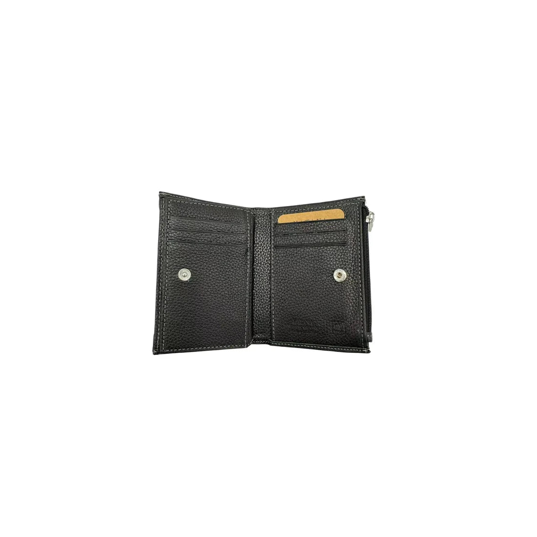 Portefeuille Mixte KATANA Cuir Véritable Noir RFID – Compact avec Porte-Monnaie Zippé