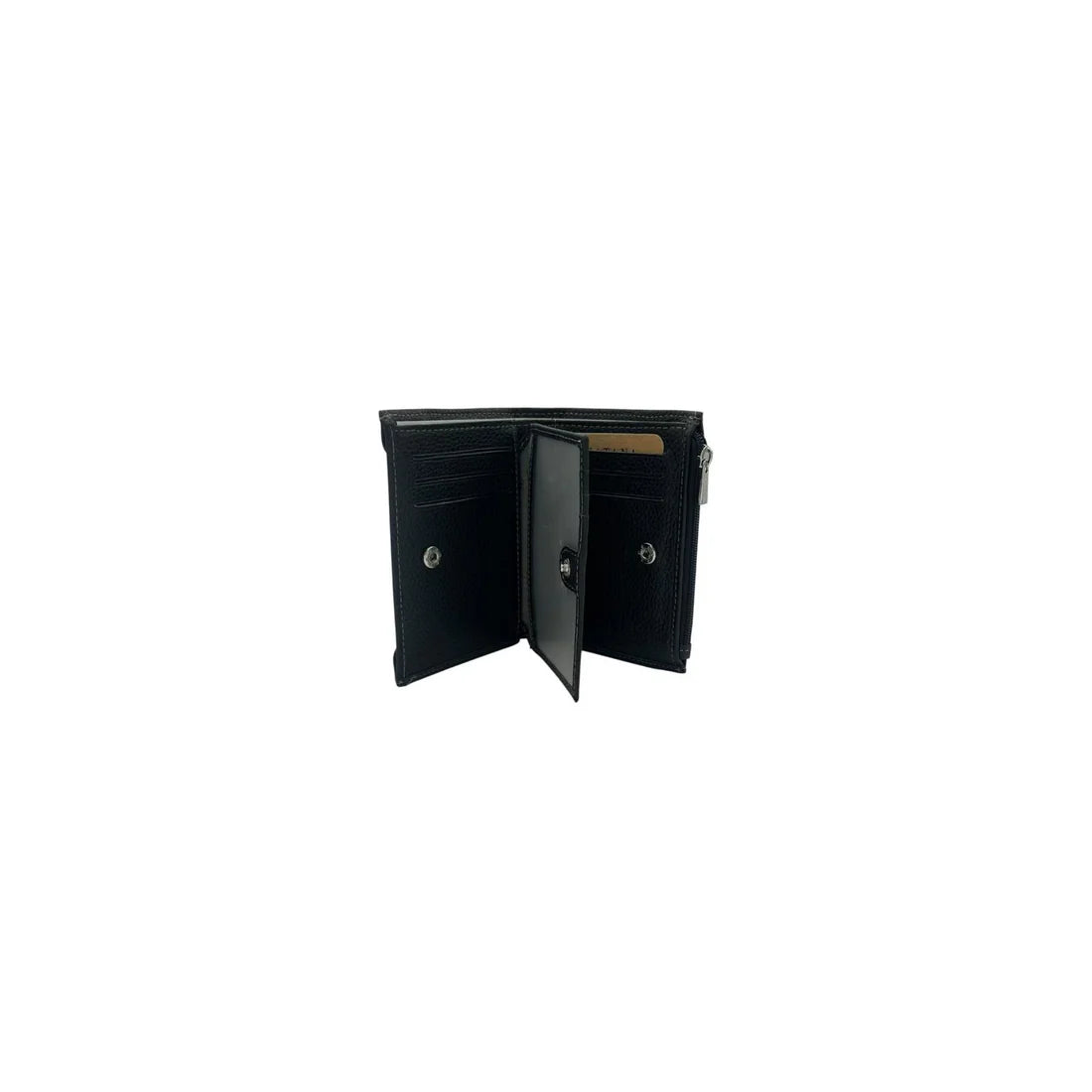 Portefeuille Mixte KATANA Cuir Véritable Noir RFID – Compact avec Porte-Monnaie Zippé