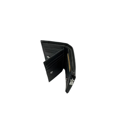 Portefeuille Mixte KATANA Cuir Véritable Noir RFID – Compact avec Porte-Monnaie Zippé