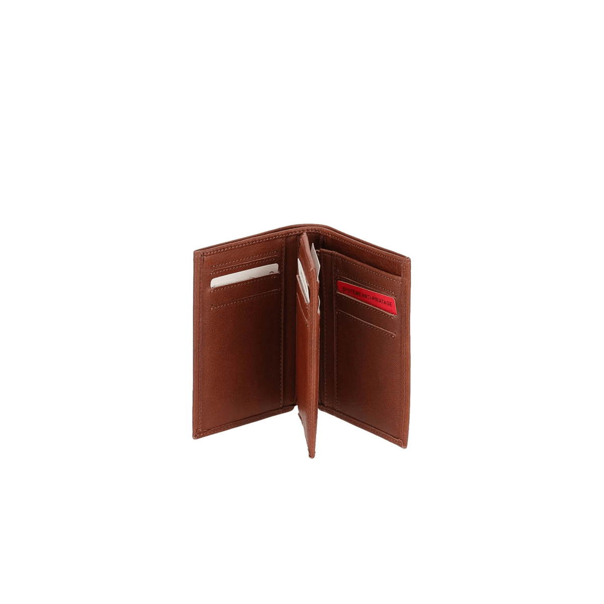 Intérieur portefeuille cuir cognac Nairo Arthur & Aston avec 11 emplacements cartes