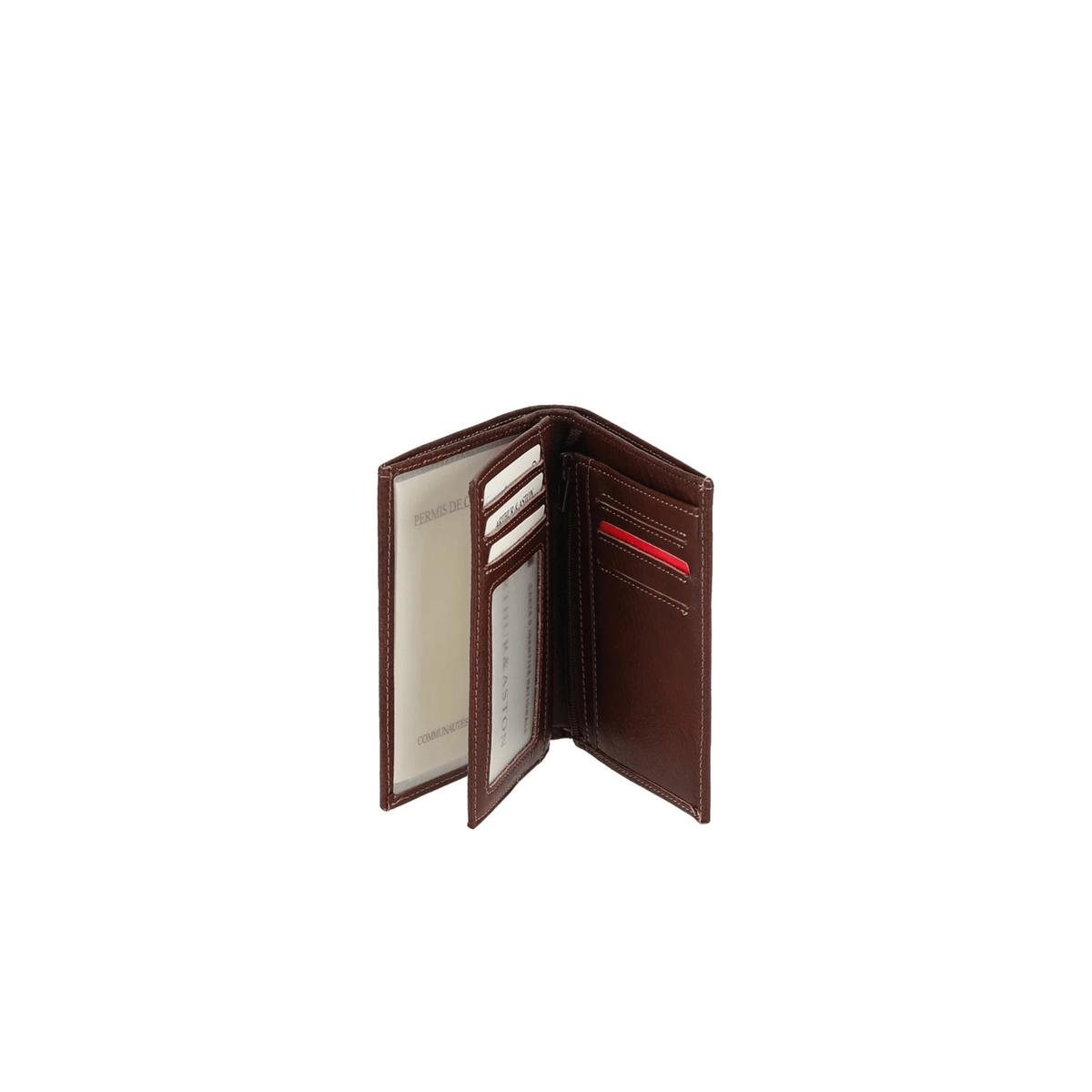 Intérieur portefeuille cuir châtaigne Nairo Arthur & Aston avec rangements papiers