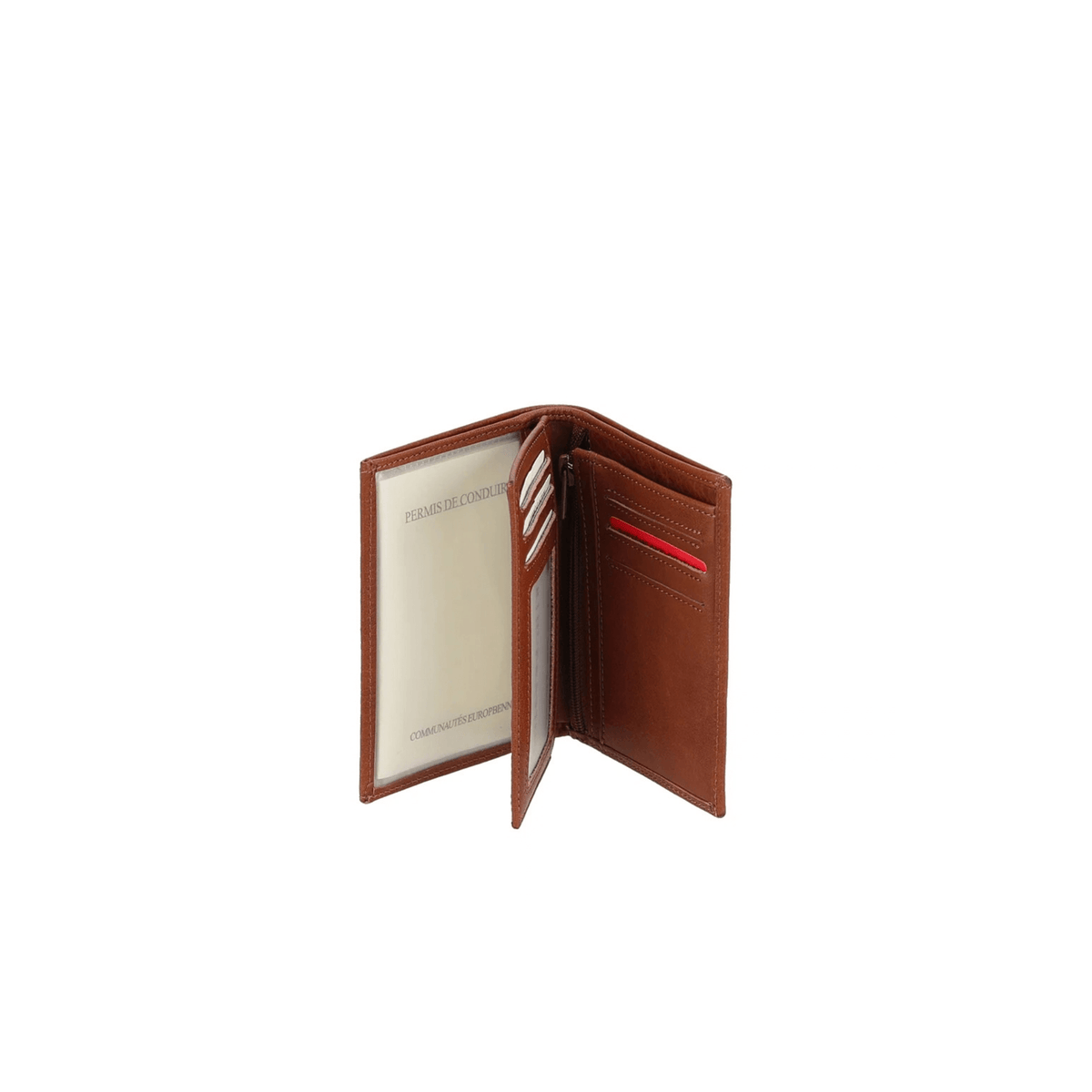 Intérieur portefeuille cuir cognac Nairo Arthur & Aston avec porte-cartes