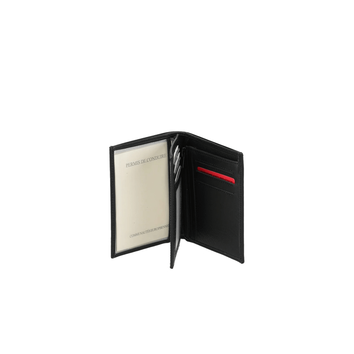 Intérieur portefeuille cuir noir Nairo Arthur & Aston avec rangements