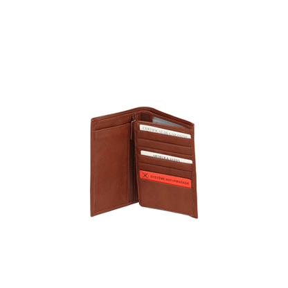 Intérieur portefeuille cuir cognac Nairo Arthur & Aston avec porte-cartes