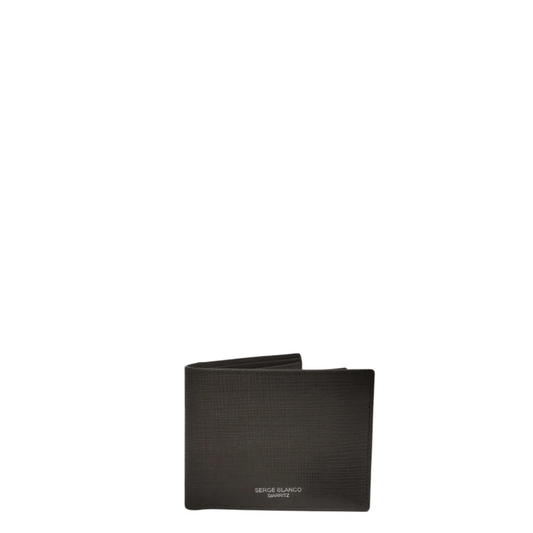 Portefeuille homme SERGE BLANCO Biarritz en cuir de vachette marron foncé vue de face
