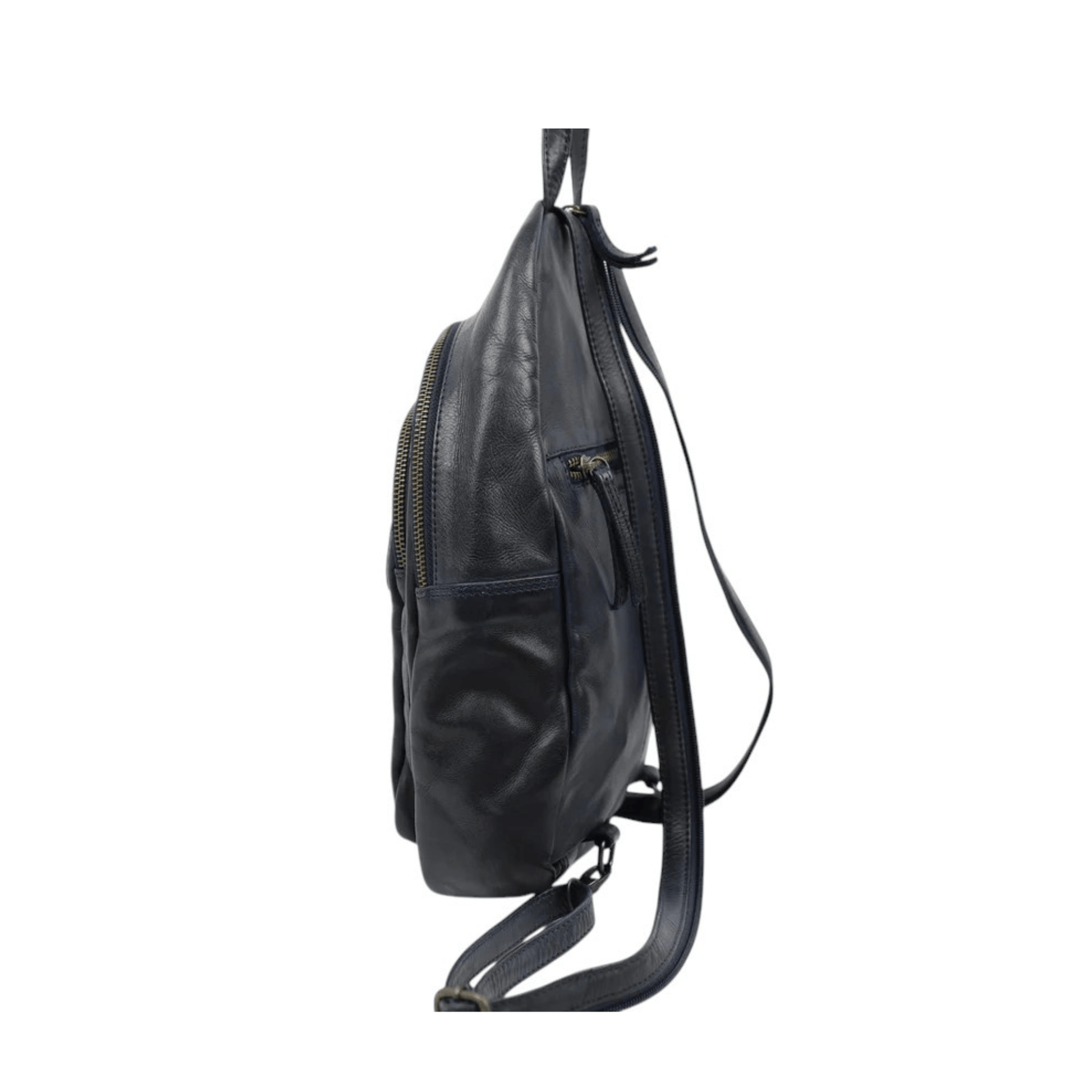 sac a dos cuir compact femme tendance marine
