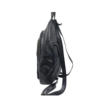 sac a dos cuir compact femme tendance marine
