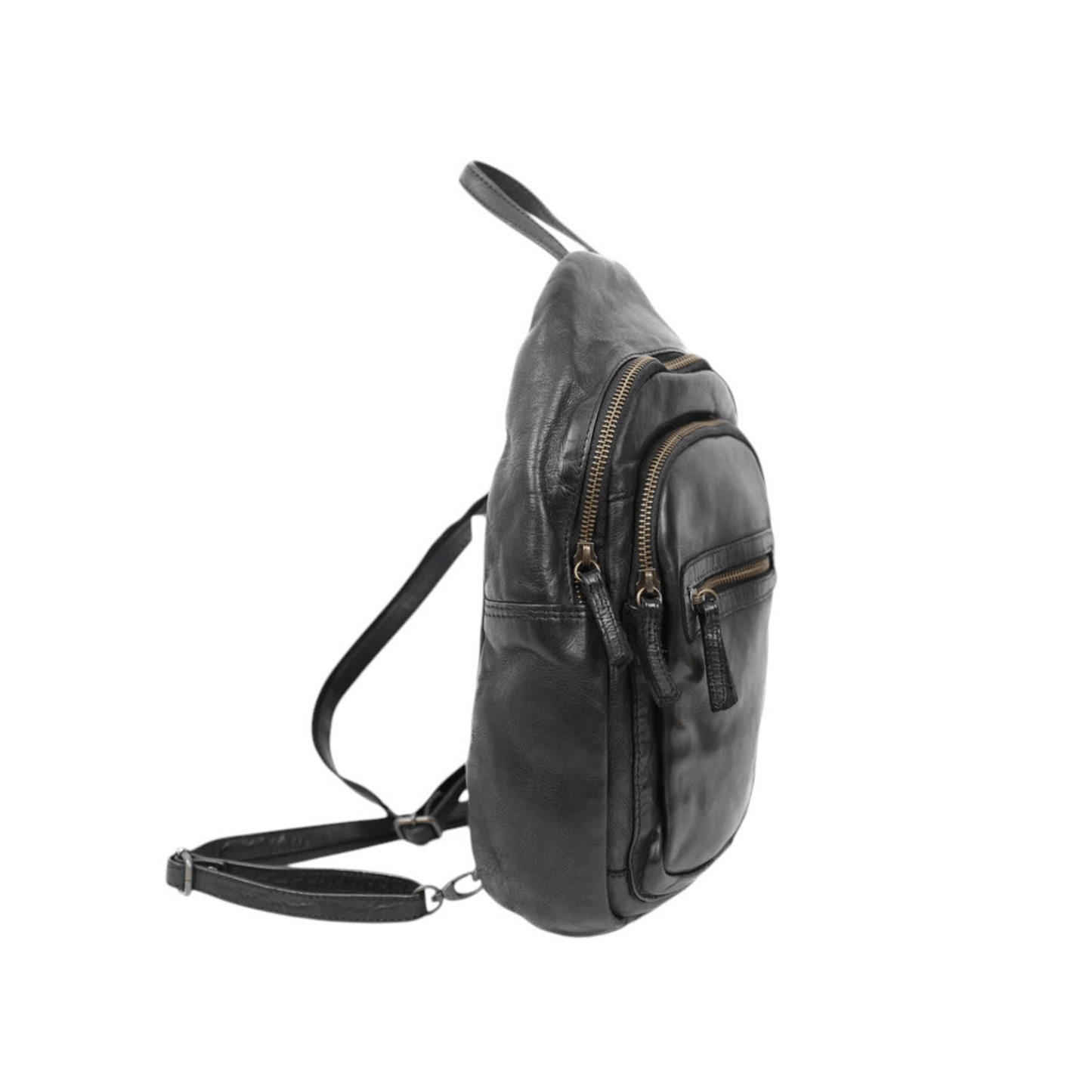 sac a dos cuir compact femme tendance noir
