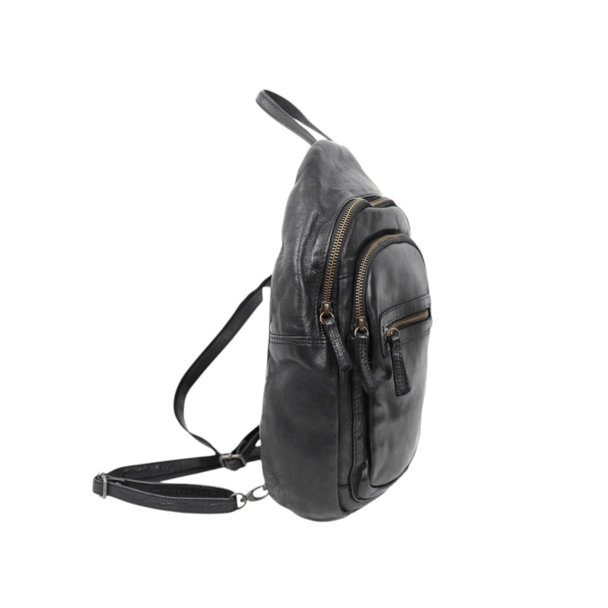 sac a dos cuir compact femme tendance noir

