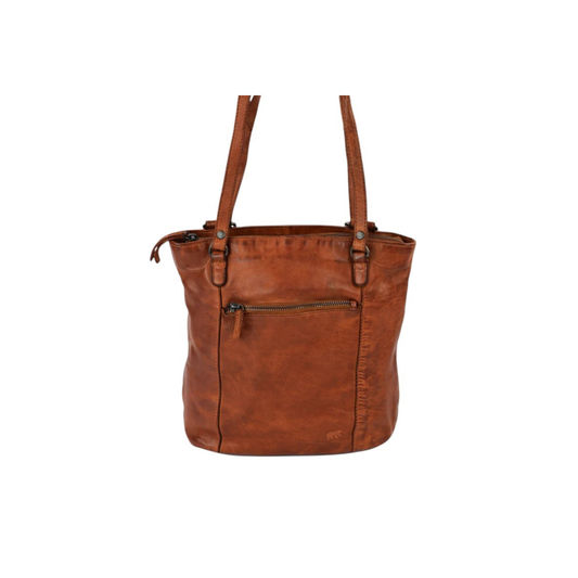 Sac a dos cuir cognac BEAR Sandy vue face Nevada Maroquinerie