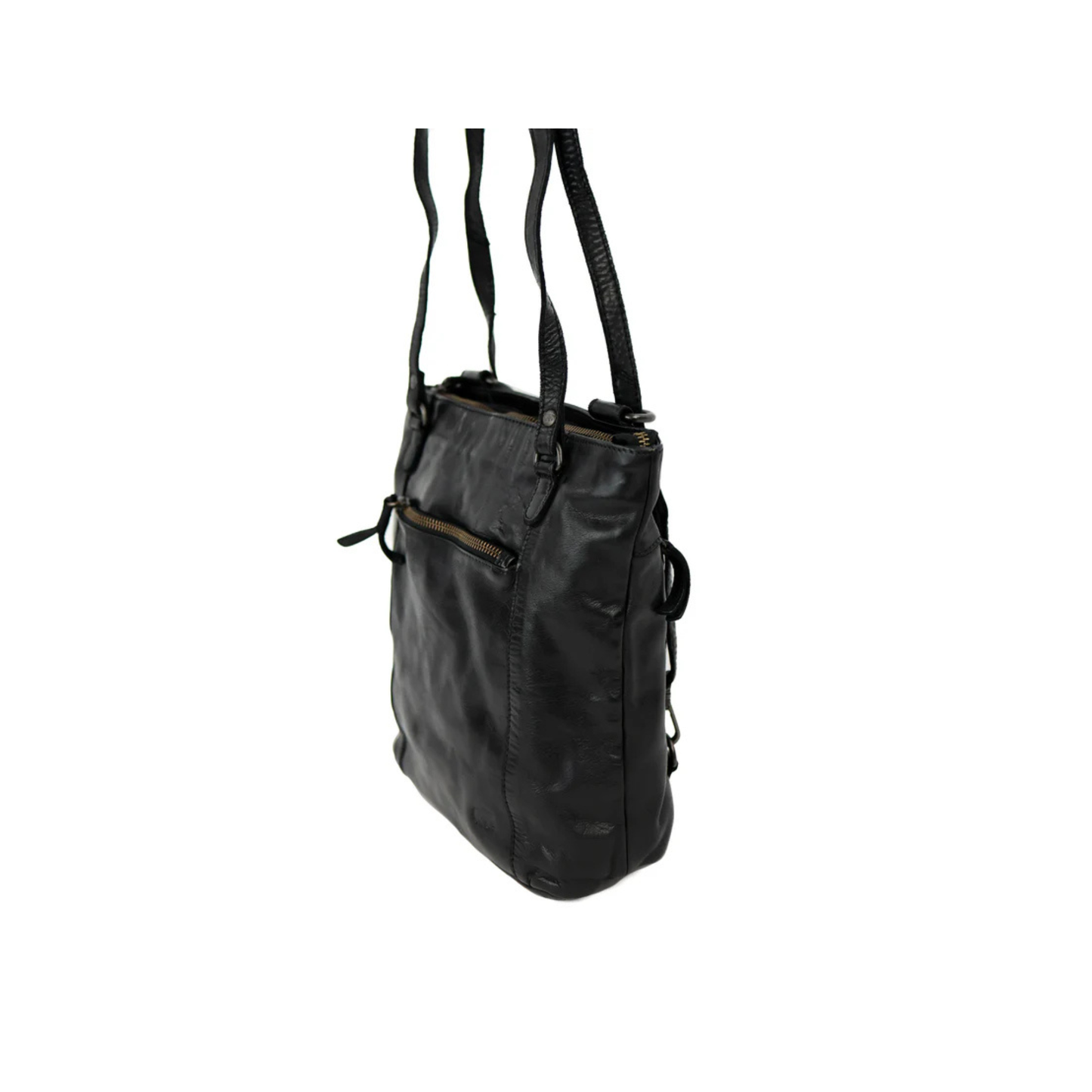 sac cuir noir bear sandy vue profil bandouliere