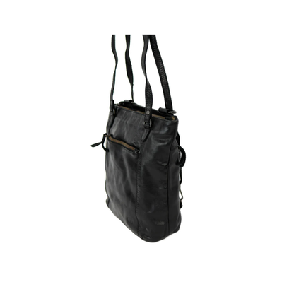 sac cuir noir bear sandy vue profil bandouliere