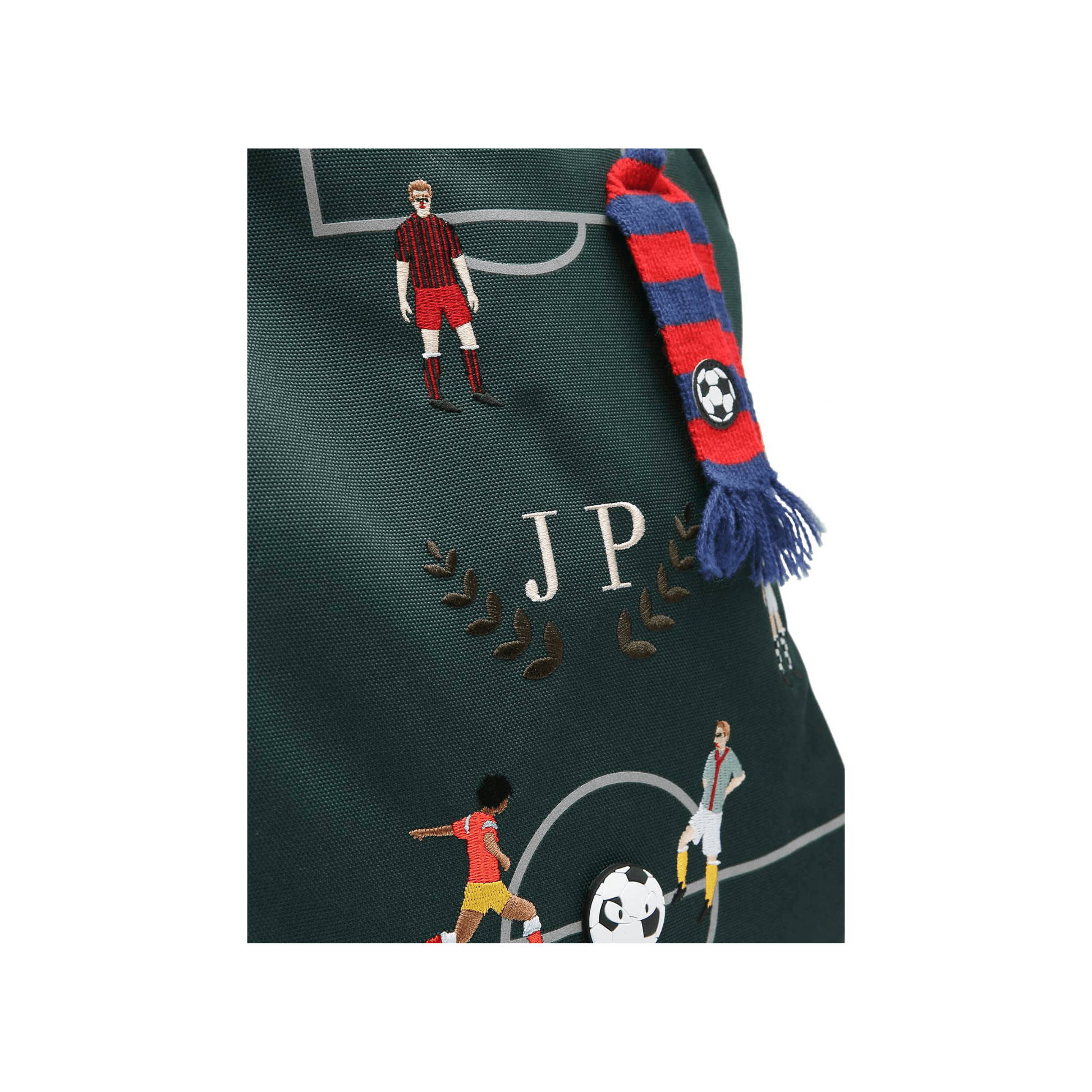 detail broderie football sac jeune premier haut de gamme