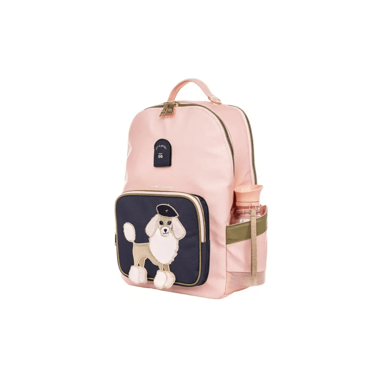 sac a dos enfant fille jeune premier vue profil avec gourde