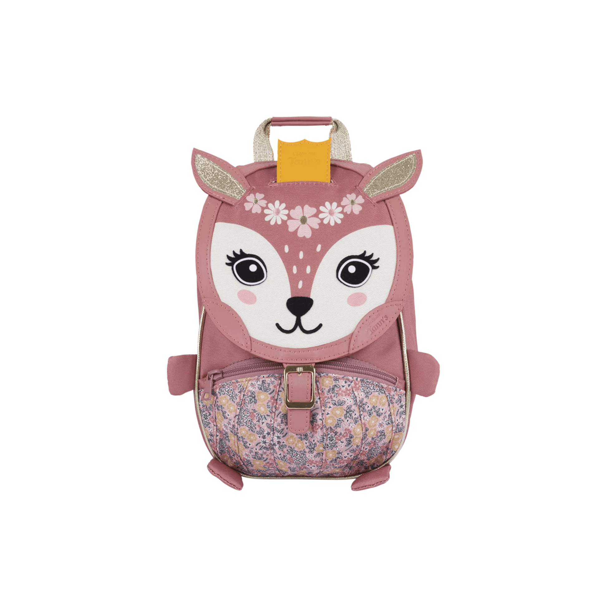 Sac à dos maternelle Biche L'École des Tann's rose vue de face