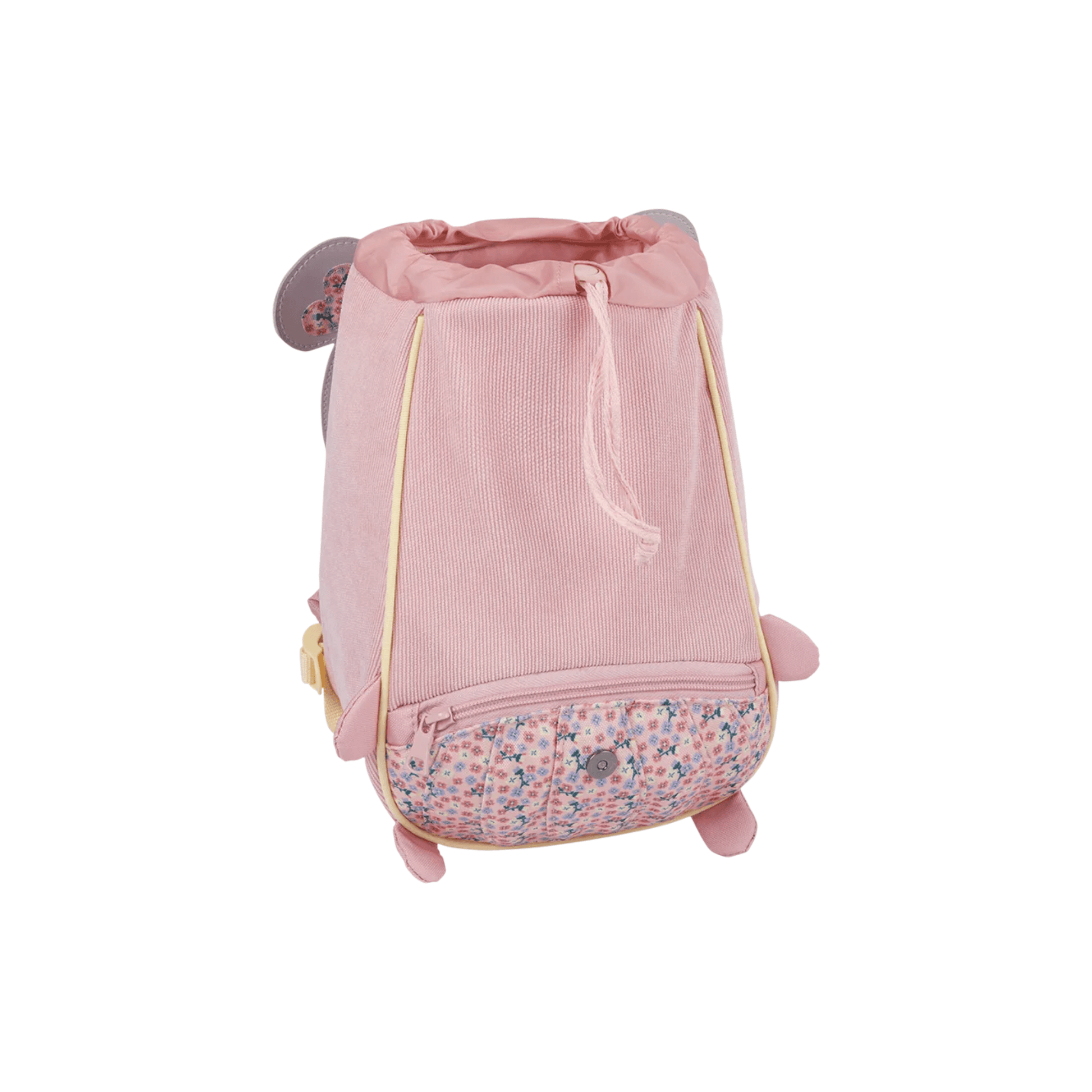 Détail du porte-nom intégré du sac à dos maternelle Souris L'École des Tann's